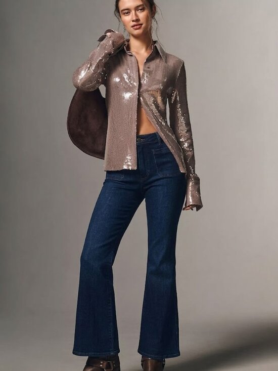 PAIGE Denim - PAIGE Marlow Skimmer Flare Jeans in Prairie Size 29 NWT $259